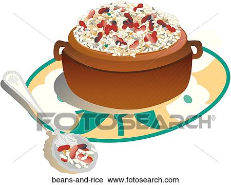 Clip Art - Beans and Rice. Fotosearch
