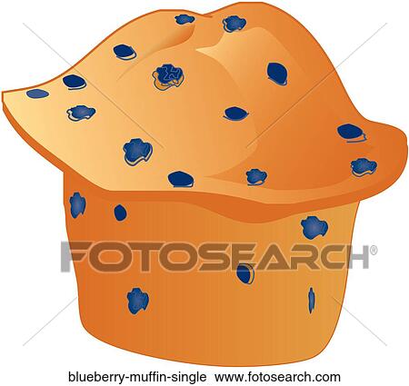 Blueberry Muffin Single Clip Art | blueberry-muffin-single | Fotosearch