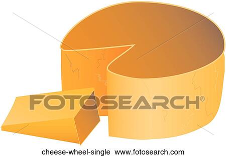 Cheese Wheel Single View Large Illustration Clip Art - Cheese Wheel Single. Fotosearch