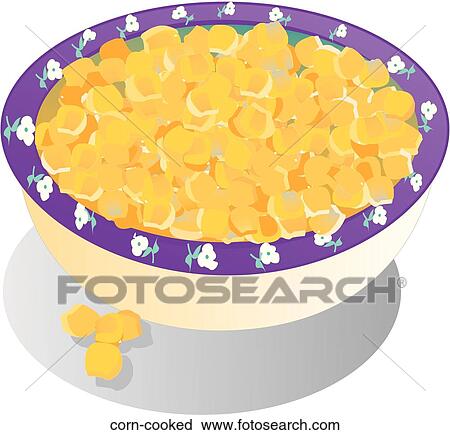 Corn-cooked View Large Illustration Clip Art - Corn-cooked. Fotosearch