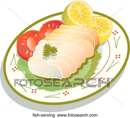 Drawing - Fish Serving. Fotosearch