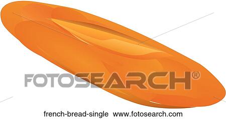 Clip Art - French Bread Single. Fotosearch