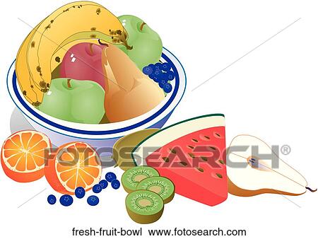 Fresh Fruit Bowl Drawing | fresh-fruit-bowl | Fotosearch