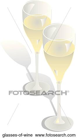 Clip Art - Glasses of Wine. Fotosearch