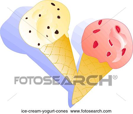 Stock Illustration - Ice Cream/Yogurt Cones. Fotosearch