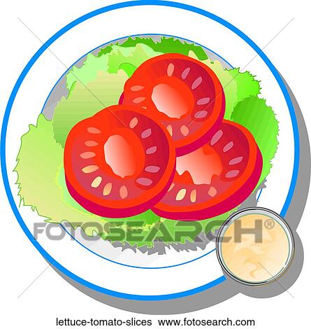 Lettuce & Tomato Slices View Large Illustration Stock Illustration - Lettuce & Tomato Slices. Fotosearch