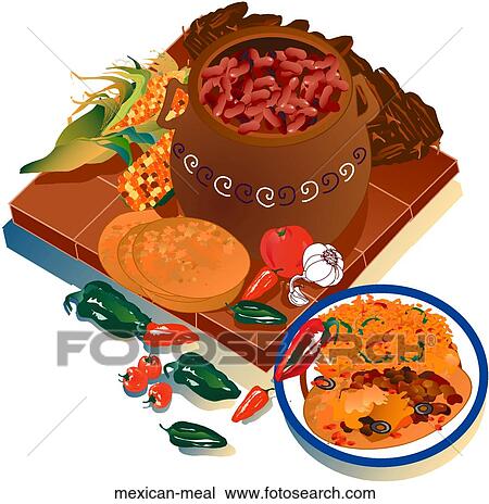 Drawing - Mexican Meal. Fotosearch
