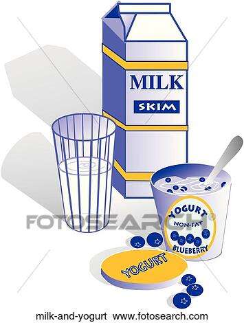 Milk and Yogurt View Large Illustration Stock Illustration - Milk and Yogurt. Fotosearch