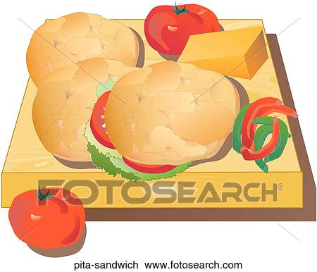 Drawing - Pita Sandwich. Fotosearch