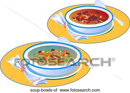 Clip Art - Soup, Bowls of. Fotosearch