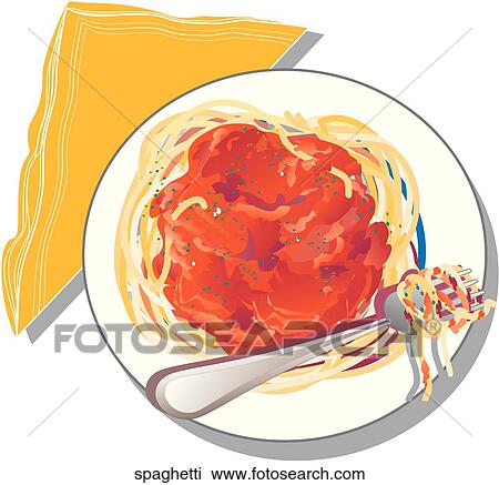 Spaghetti View Large Illustration Drawing - Spaghetti. Fotosearch