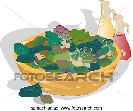 Spinach Salad View Large Illustration Clip Art - Spinach Salad. Fotosearch