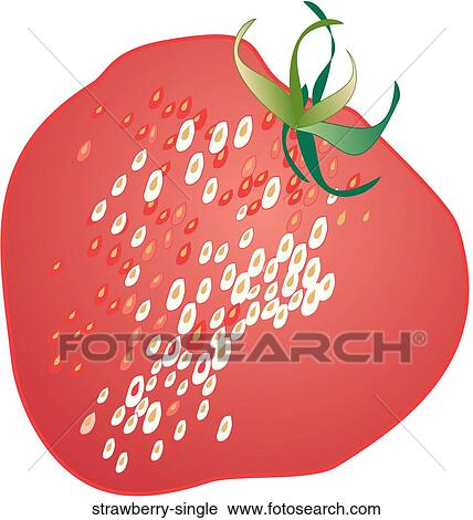 Clip Art - Strawberry Single. Fotosearch