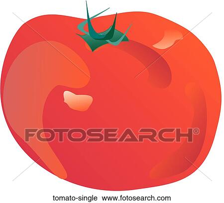 Tomato Single View Large Illustration Clip Art - Tomato Single. Fotosearch