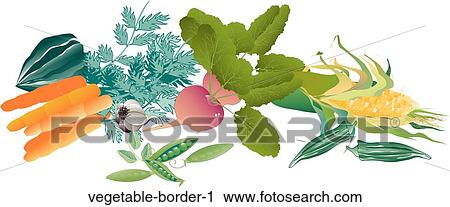 Clip Art - Vegetable Border 1. Fotosearch