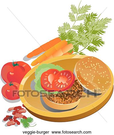 Veggie Burger View Large Illustration Stock Illustration - Veggie Burger. Fotosearch