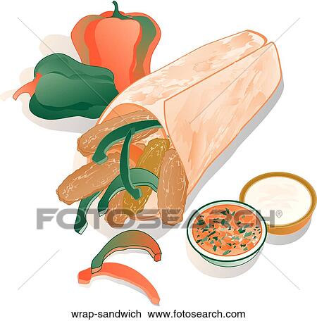 Clip Art of Wrap Sandwich wrap-sandwich - Search Clipart, Illustration ...