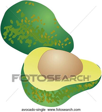 Avocado Single View Large Illustration Clip Art - Avocado Single. Fotosearch