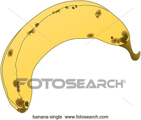 Banana Single View Large Illustration Clip Art - Banana Single. Fotosearch
