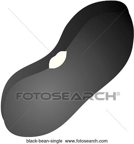 Black Bean Single View Large Illustration Clip Art - Black Bean Single. Fotosearch