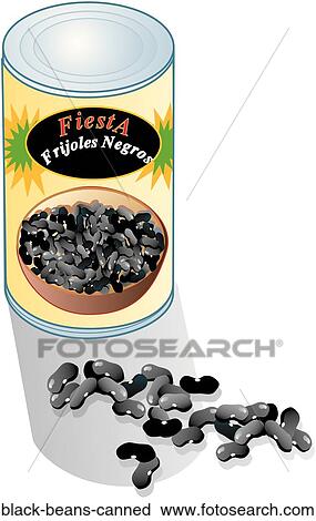 Clip Art - Black Beans, Canned. Fotosearch