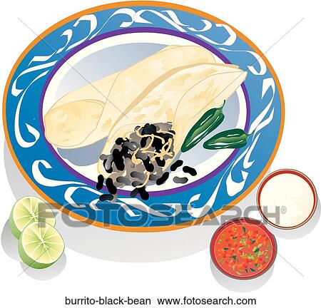 Stock Illustration - Burrito, Black Bean. Fotosearch