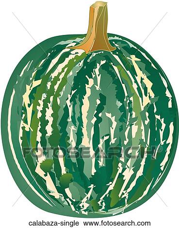Calabaza Single View Large Illustration Clip Art - Calabaza Single. Fotosearch