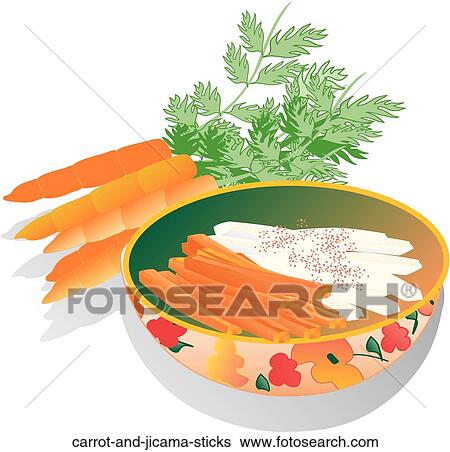Carrot and jícama Sticks View Large Illustration Stock Illustration - Carrot and jícama Sticks. Fotosearch