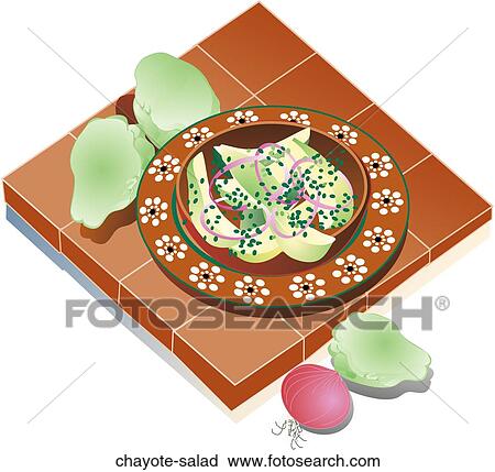 Clip Art - Chayote Salad. Fotosearch