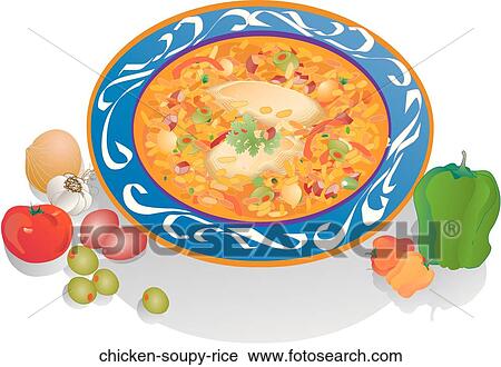 Clip Art - Chicken Soupy Rice. Fotosearch
