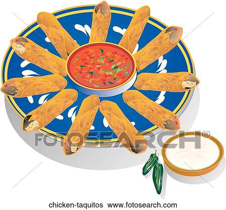 Chicken Taquitos View Large Illustration Stock Illustration - Chicken Taquitos . Fotosearch