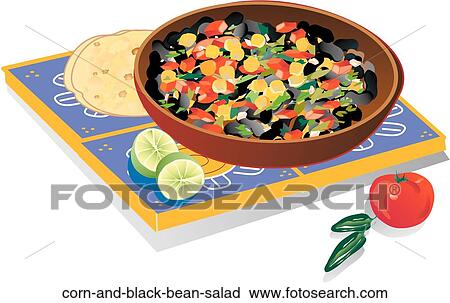 Corn and Black Bean Salad View Large Illustration Clip Art - Corn and Black Bean Salad. Fotosearch