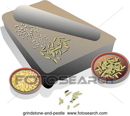 Grindstone and Pestle View Large Illustration Clip Art - Grindstone and Pestle . Fotosearch