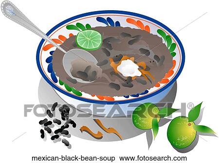 Stock Illustration - Mexican Black Bean Soup. Fotosearch