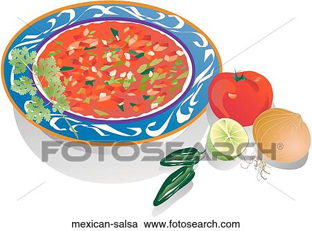 Clipart - Mexican Salsa. Fotosearch