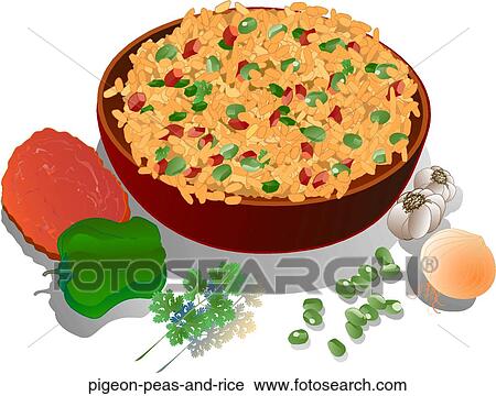 Clip Art - Pigeon Peas and Rice. Fotosearch