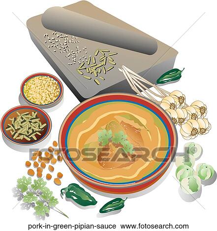 Clip Art - Pork in Green Pipian Sauce. Fotosearch