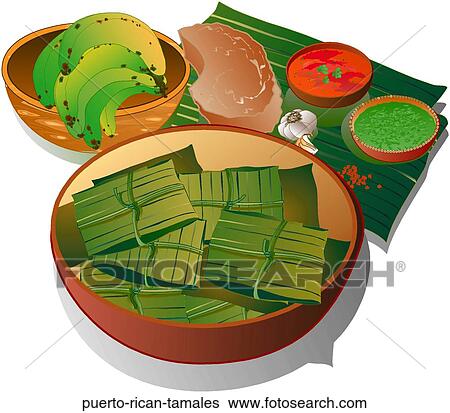 Colección de ilustraciones - portorriqueño tamales puerto-rican-tamales
