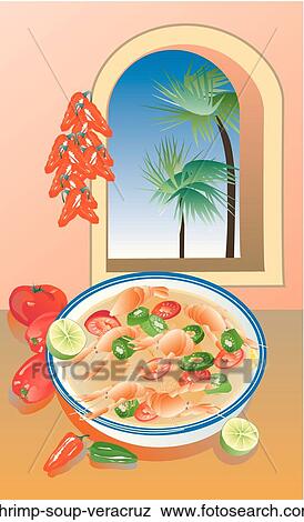 Shrimp Soup Veracruz View Large Illustration Stock Illustration - Shrimp Soup Veracruz . Fotosearch