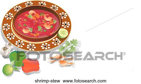 Shrimp Stew View Large Illustration Stock Illustration - Shrimp Stew. Fotosearch