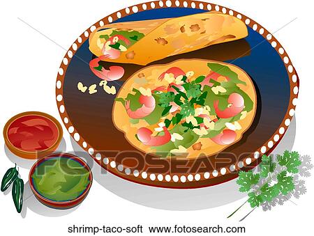 Shrimp Taco (Soft) View Large Illustration Stock Illustration - Shrimp Taco (Soft). Fotosearch