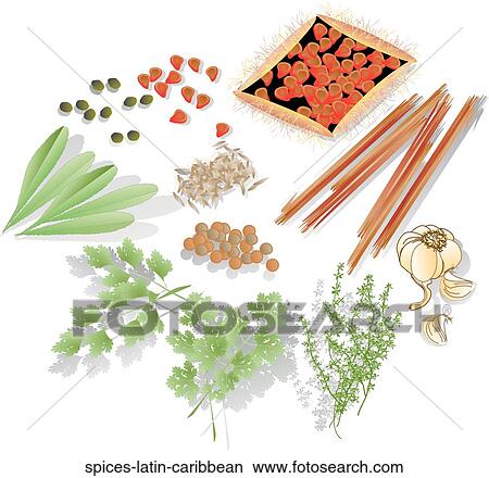 Stock Illustration - Spices, Latin & Caribbean . Fotosearch