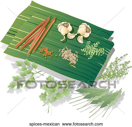 Stock Illustration - Spices, Mexican. Fotosearch