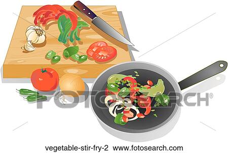 Vegetable Stir Fry 2 View Large Illustration Drawing - Vegetable Stir Fry 2. Fotosearch