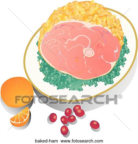 Baked Ham View Large Illustration Stock Illustration - Baked Ham. Fotosearch