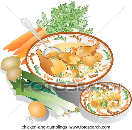 Chicken and Dumplings View Large Illustration Stock Illustration - Chicken and Dumplings. Fotosearch