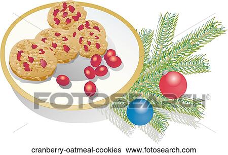 Cranberry-Oatmeal Cookies View Large Illustration Stock Illustration - Cranberry-Oatmeal Cookies. Fotosearch