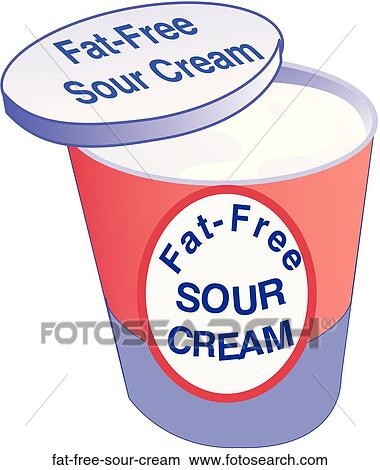 Stock Illustration - Fat-Free Sour Cream. Fotosearch