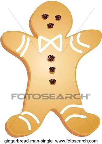 Clip Art - Gingerbread Man Single. Fotosearch
