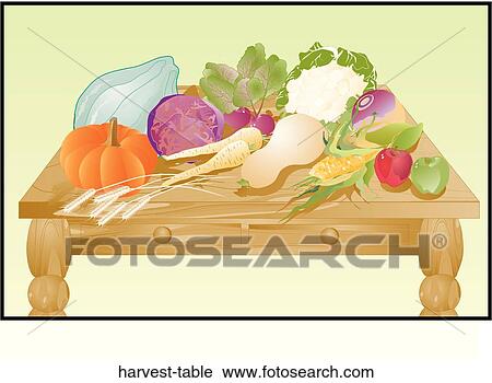 Clip Art - Harvest Table. Fotosearch